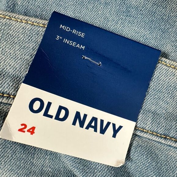 NWT Old Navy Plus Size Mid-Rise Denim 3” Shorts Cuffed Hem - Size 24 - Picture 4 of 8